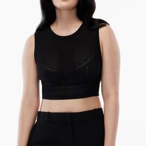 Aritzia Babaton Black Pointelle Tank